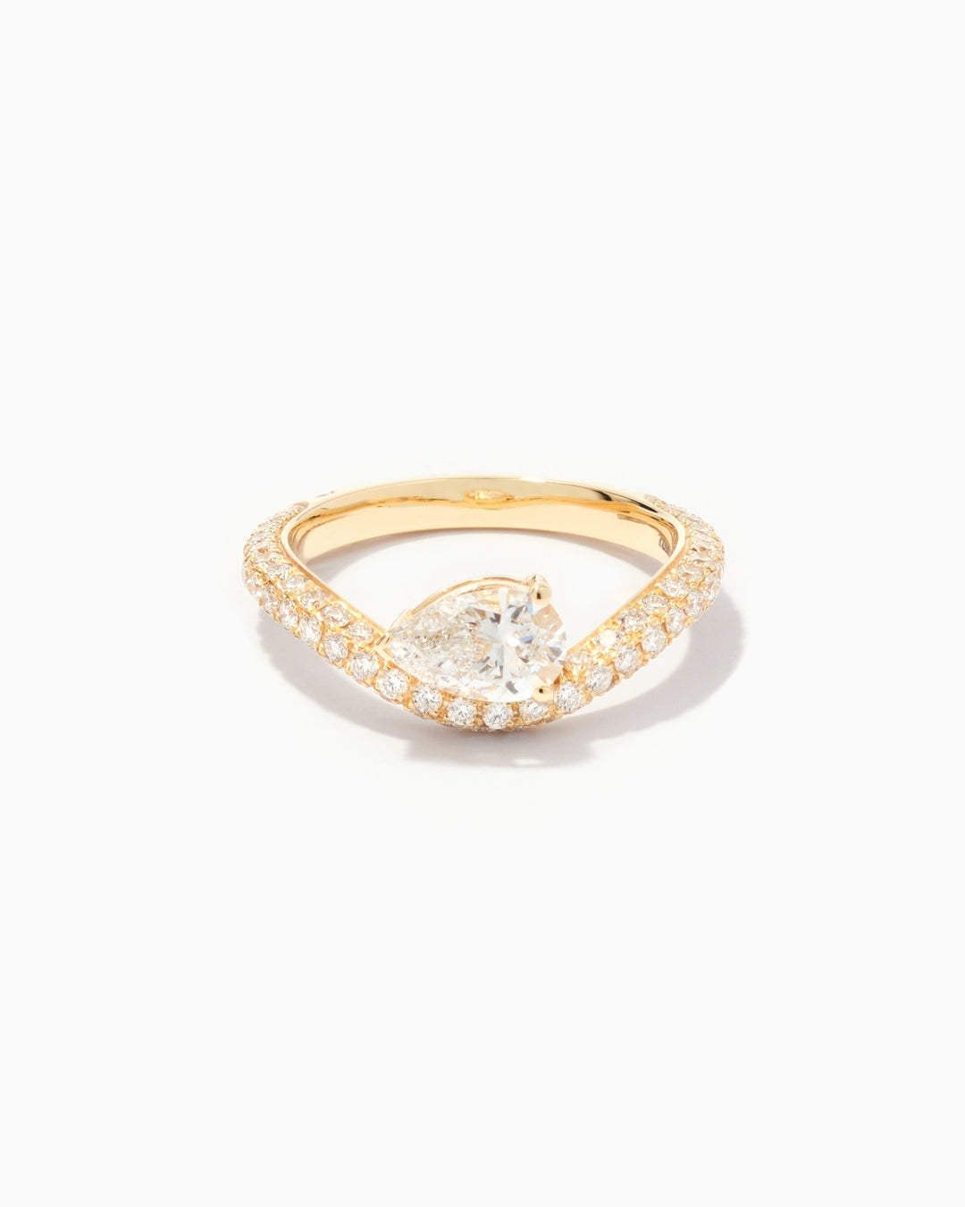 Temperance Solitaire Pavé, Anello