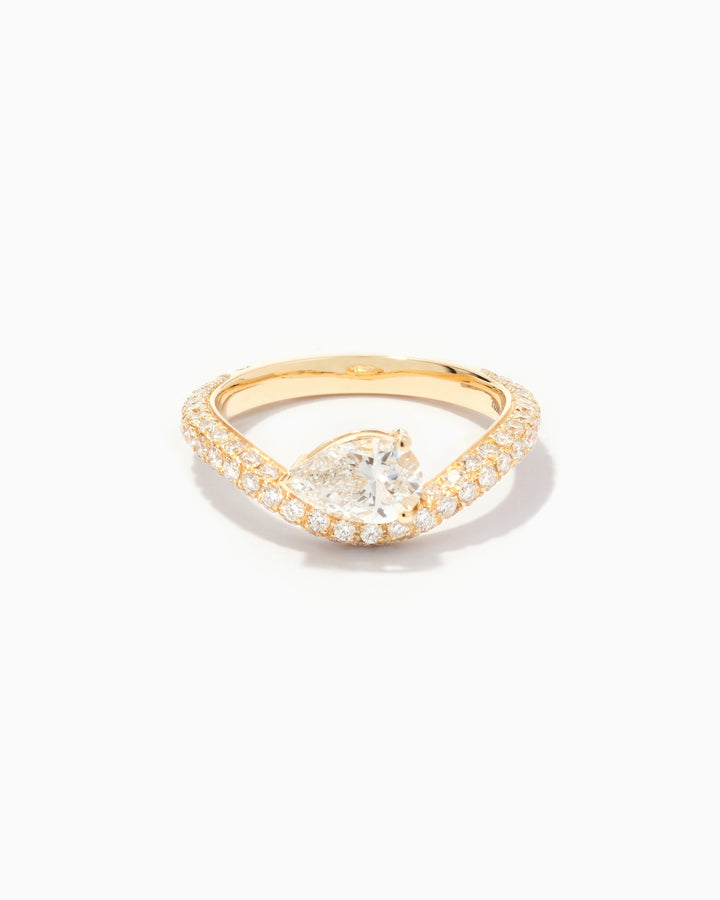 Temperance Solitaire Pavé, Anello