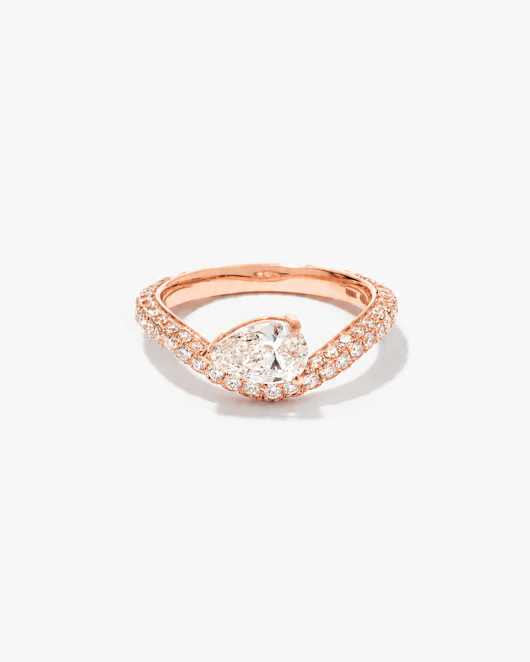 Temperance Solitaire Pavé, Anello
